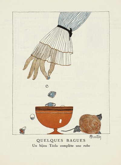 Anuncio de "Tecla", de Gazette de Bon Ton, pub. 1920 de Charles Martin
