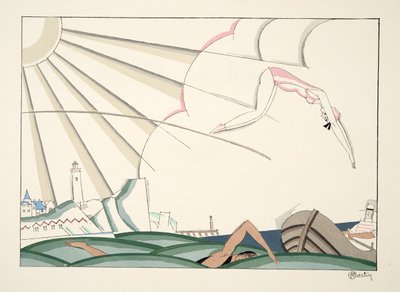 Bain de Mer, de Deportes y Diversiones, pub. 1914 de Charles Martin