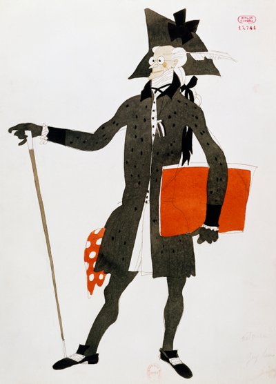 Traje para el personaje del notario de El barbero de Sevilla de Gioacchino Rossini de Charles Martin