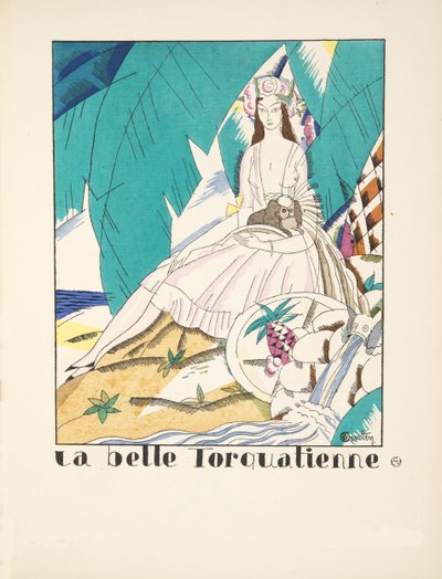 La Belle Torquatienne, de una colección de láminas de moda, 1920 de Charles Martin