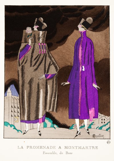 La Promenade à Montmartre, de una colección de láminas de moda, 1920 de Charles Martin