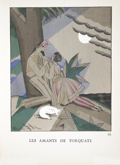 Les Amants de Torquate, de una colección de láminas de moda, 1921 de Charles Martin