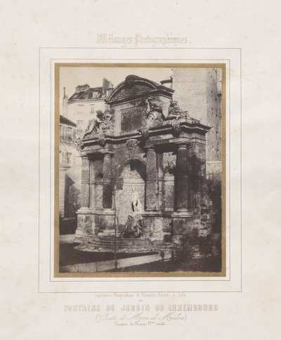 Fuente en el Jardin du Luxembourg (Gruta de Marie de Medici) de Charles Marville