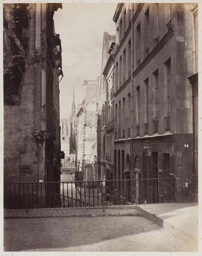 Rue Jean-de-Beauvais. Vista desde la Rue des Écoles hacia el Boulevard Saint-Germain, en obras de Charles Marville