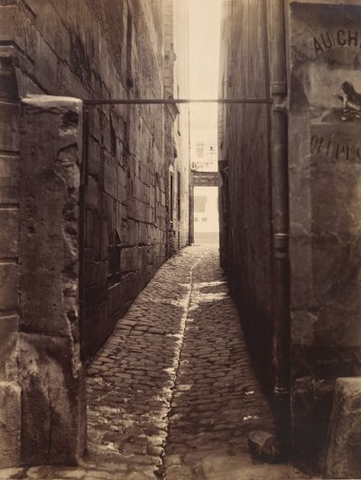 Rue du Chat-qui-Pêche desde la Rue de la Huchette, ca. 1868 de Charles Marville