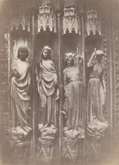 Las virtudes aplastando los vicios, Catedral de Estrasburgo, 1853 de Charles Marville
