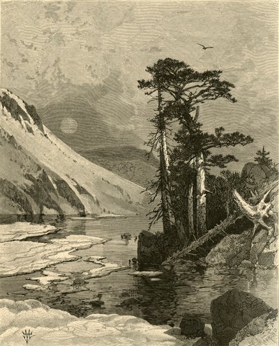 Lago congelado, pie del Pico de James, 1874 de Charles Maurand