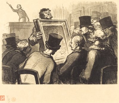 Los Aficionados a las Pinturas en el Hotel Bouillon de Charles Maurand after Honoré Daumier
