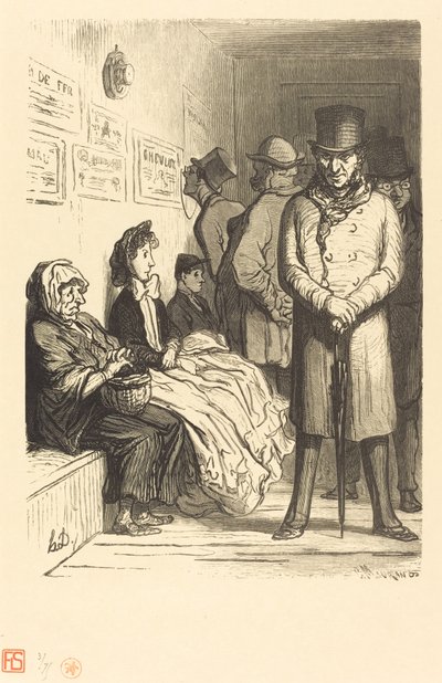 Una Oficina de Espera de Ómnibus de Charles Maurand after Honoré Daumier