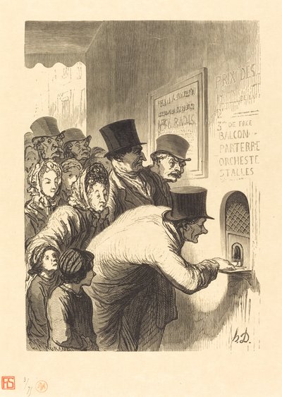 Un guichet de théâtre de Charles Maurand after Honoré Daumier