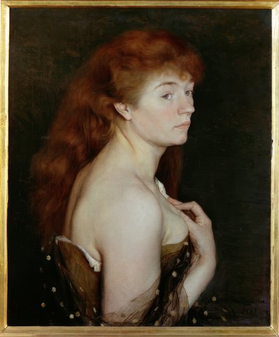 Retrato de joven pelirroja de Charles Maurin