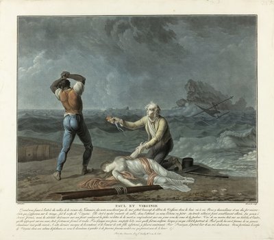 Encontrar el cuerpo de Virginie, lámina 5 de Paul et Virginie de Charles Melchior Descourtis