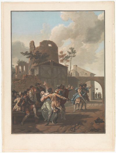 Cuatro escenas de la vida del pueblo
La disputa
La Rixe
Cuatro escenas de género de la vida del pueblo (título de la serie) de Charles Melchior Descourtis