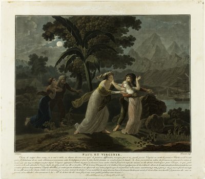 La partida, lámina 4 de Paul et Virginie de Charles Melchior Descourtis