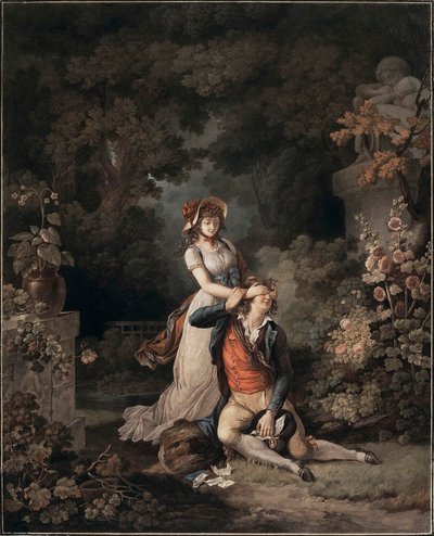 El Amante Sorprendido, 1790s de Charles Melchior Descourtis