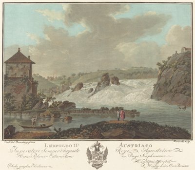 Cataratas de Schaffhausen de Charles Melchior Descourtis after Friedrich Rosenberg after Johann Heinrich Troll