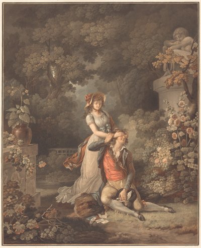 El amante sorprendido de Charles Melchior Descourtis after Jean Frederic Schall
