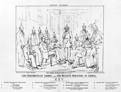 El gabinete de Lord Beaconsfield 1874 - Los ministros de Su Majestad en el Consejo de Charles Mercier