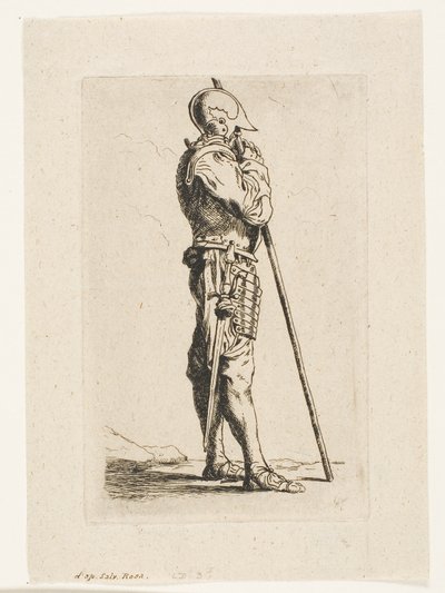 Un soldado de pie, de perfil de Charles Meryon