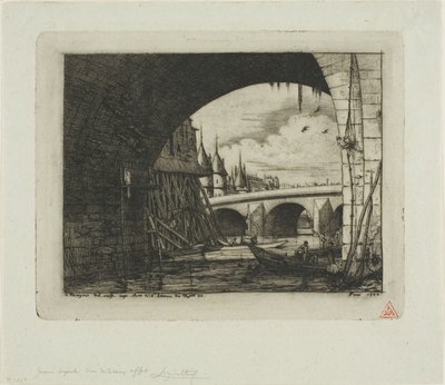 Un arco del Pont Notre-Dame, París de Charles Meryon