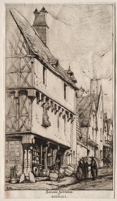 Una vieja casa en Bourges, a veces llamada la Casa de los Músicos, 1860 de Charles Meryon