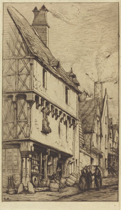 Antigua casa en Bourges, llamada "La Casa del Músico" de Charles Meryon