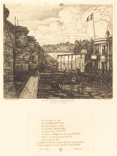 Establecimiento de baños fríos de Chevrier, llamado "de la Escuela" de Charles Meryon