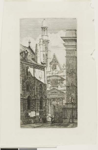 Iglesia de St. Etienne du Mont, París de Charles Meryon