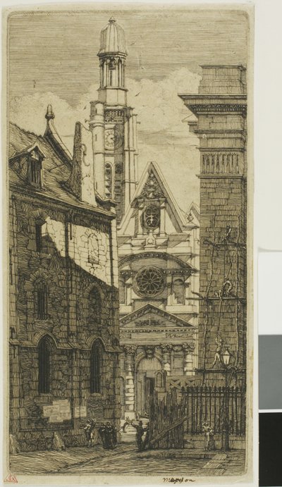 Iglesia de St. Etienne du Mont, París de Charles Meryon