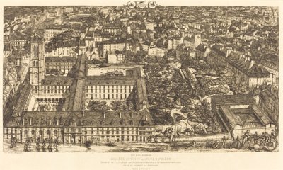 Collège Henri IV, París, o Lycée Napoléon (Colegio Henry IV o Escuela Napoleón) de Charles Meryon