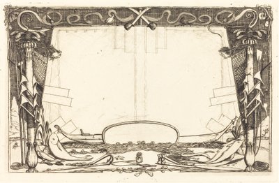 Portada del "Viaje a Nueva Zelanda" (Cover for the Set of Etchings Entitled "A Voyage to New Zealand") de Charles Meryon