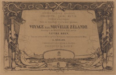 Cubierta de "Viaje a Nueva Zelanda" (Cover for the Set of Etchings Entitled "A Voyage to New Zealand") de Charles Meryon