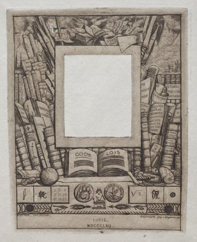 Diseño para un marco para el retrato de Armand Guéraud de Charles Meryon