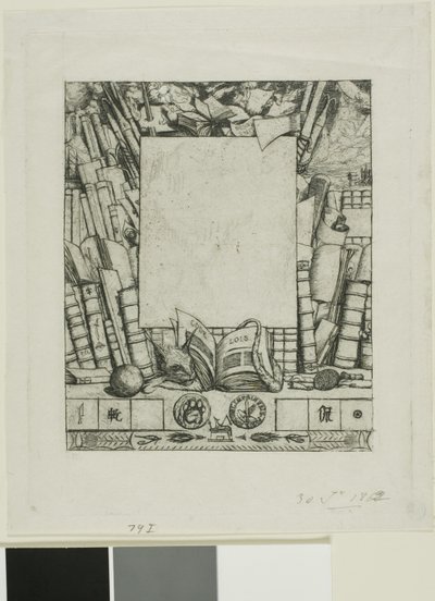 Diseño de un marco para el retrato de Armand Guéraud de Charles Meryon