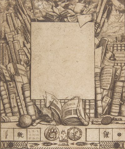 Diseño para un marco para el retrato de Armand Guéraud, 1862 de Charles Meryon