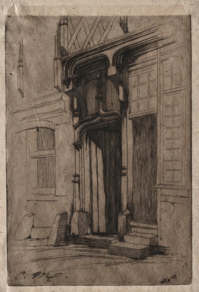 Puerta de un Antiguo Convento en la Rue Mirabeau, Bourges de Charles Meryon