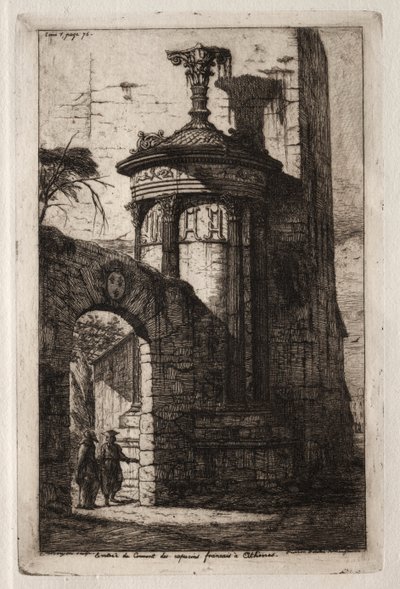 Entrada al Convento de Capuchinos Franceses en Atenas de Charles Meryon