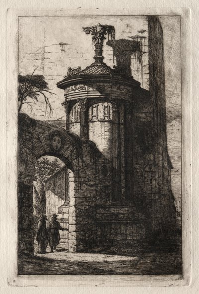 Entrance to the French Capuchin Convent at Athens de Charles Meryon