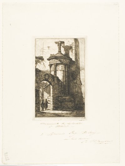 Entrada al Monasterio Capuchino Francés en Atenas de Charles Meryon