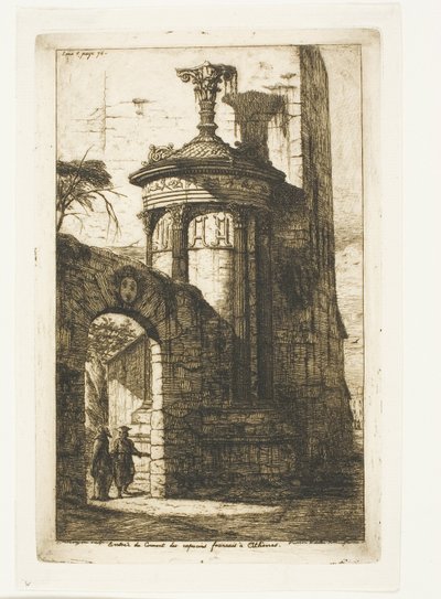 Entrada al monasterio capuchino francés en Atenas de Charles Meryon