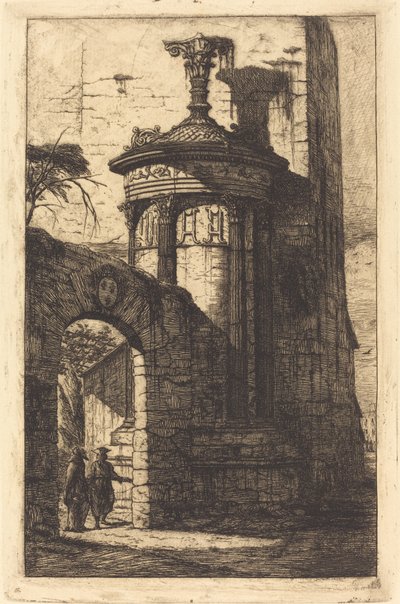 Entrada al convento de los capuchinos franceses en Atenas de Charles Meryon