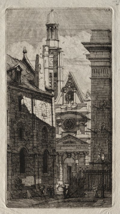 Grabados de París: Iglesia de San Esteban del Monte, 1852 de Charles Meryon