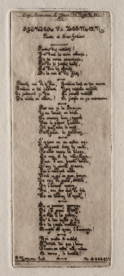 Grabados de París: Dedicación a Reynier Nooms, llamado Zeeman de Charles Meryon