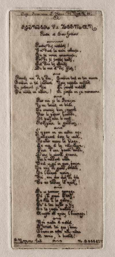 Grabados de París: Dedicación a Reynier Nooms, llamado Zeeman, 1854 de Charles Meryon