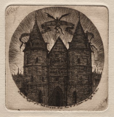 Grabados de París: Antigua Puerta del Palacio de Justicia de Charles Meryon