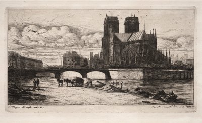 Grabados de París: El Ábside de la Catedral de Notre Dame de Charles Meryon