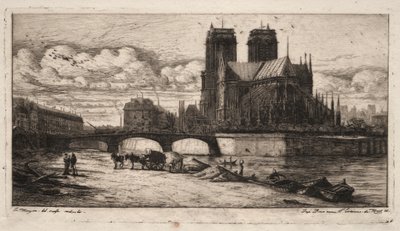Grabados de París: El ábside de la Catedral de Notre Dame de Charles Meryon