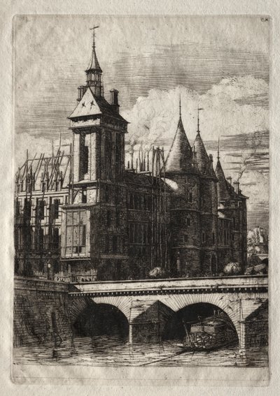 Grabados de París: La Torre del Reloj, 1852 de Charles Meryon