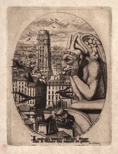 Grabados de París: La Gárgola de Charles Meryon