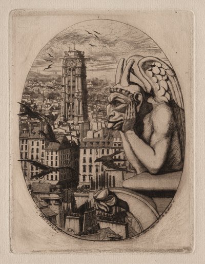 Grabados de París: La Gárgola, 1853 de Charles Meryon